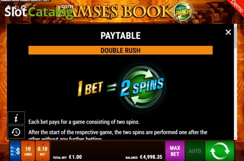 Скрин6. Ramses Book Double Rush слот