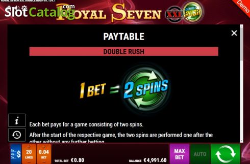 Скрин6. Royal Seven XXL Double Rush слот