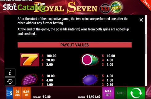 Скрин7. Royal Seven XXL Double Rush слот