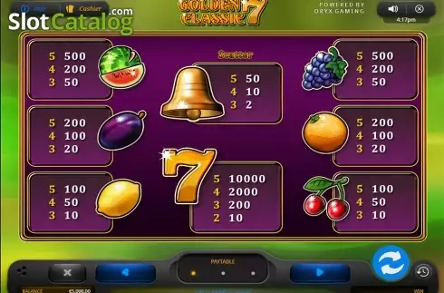 Скрин7. Golden 7 Classic слот