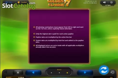Скрин9. Golden 7 Classic слот