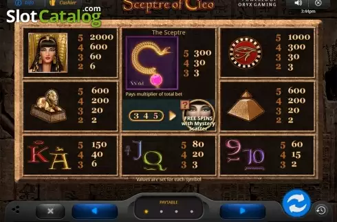 Скрин6. Sceptre of Cleo слот