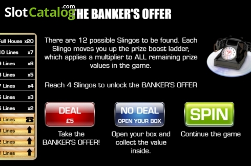 Скрин5. Slingo Deal or No Deal слот