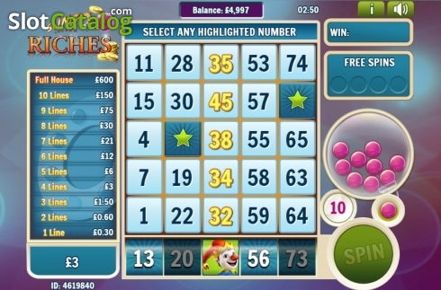 Скрин3. Slingo Riches слот
