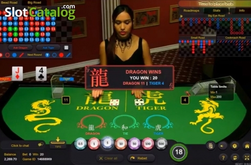 Скрин3. Dragon Tiger Live Casino (Ezugi) слот
