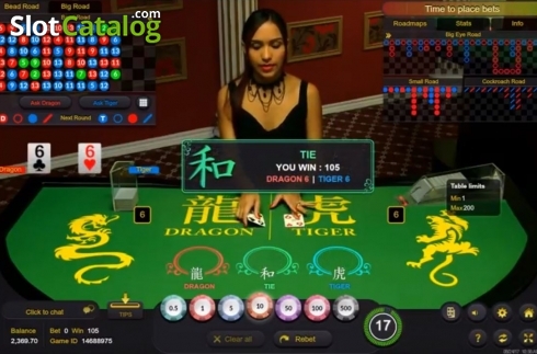 Скрин5. Dragon Tiger Live Casino (Ezugi) слот