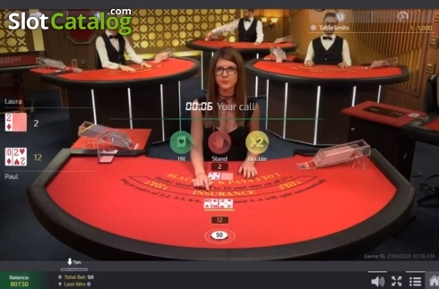 Скрин2. Unlimited 21 Blackjack Live (Ezugi) слот