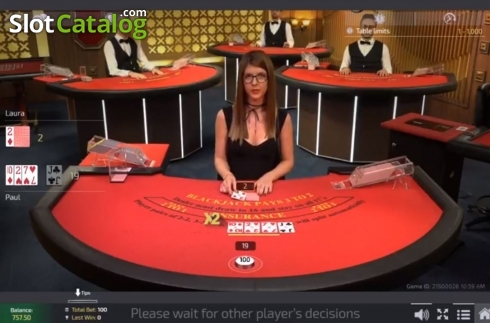 Скрин3. Unlimited 21 Blackjack Live (Ezugi) слот