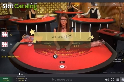 Скрин6. Unlimited 21 Blackjack Live (Ezugi) слот