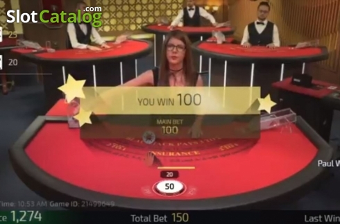 Скрин8. Unlimited 21 Blackjack Live (Ezugi) слот