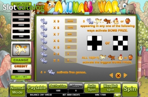 Скрин5. Animals’ War слот