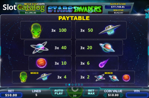Скрин4. Stars Invaders слот