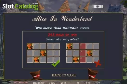 Скрин9. Alice in Wonderland (BetConstruct) слот