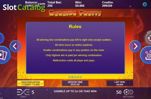 Скрин7. Burning Fruits (DLV) слот
