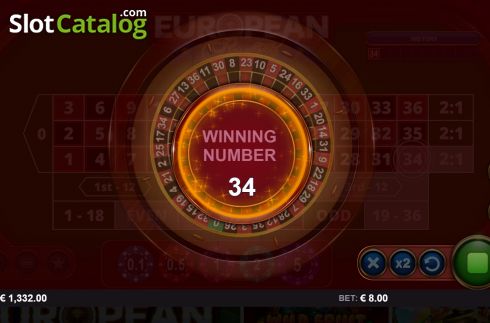 Скрин3. European Roulette (Wizard Games) слот