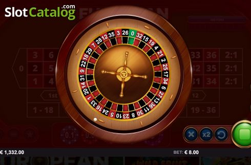 Скрин4. European Roulette (Wizard Games) слот