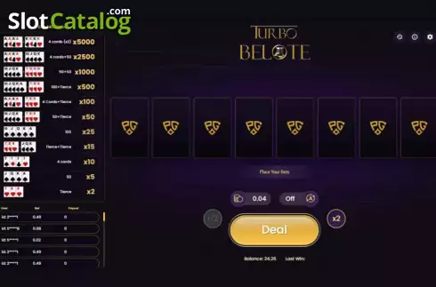Скрин2. Turbo Belote слот