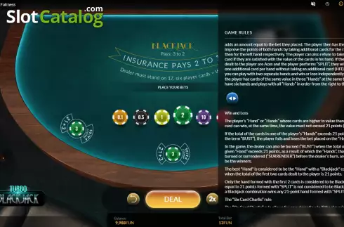 Скрин9. Turbo Blackjack слот