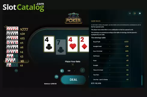 Скрин6. 777 Poker слот