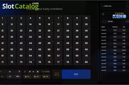 Скрин2. Combo Keno 8 слот