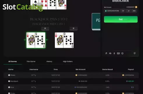 Скрин2. Blackjack (Pascal Gaming) слот