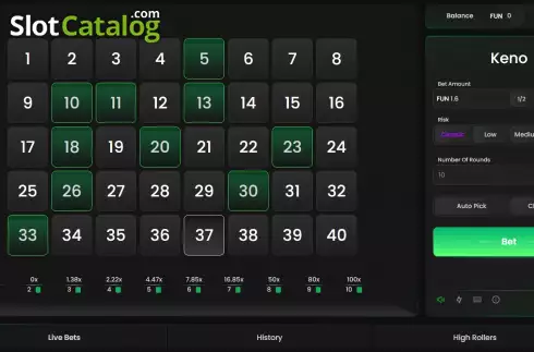 Скрин2. Keno (Pascal Gaming) слот