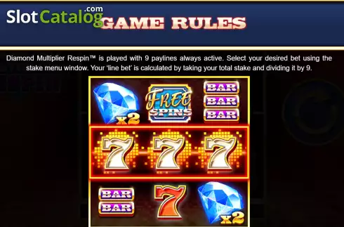 Скрин5. Diamond Multiplier Respin слот