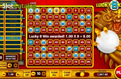 Скрин4. Lucky 8 Keno слот