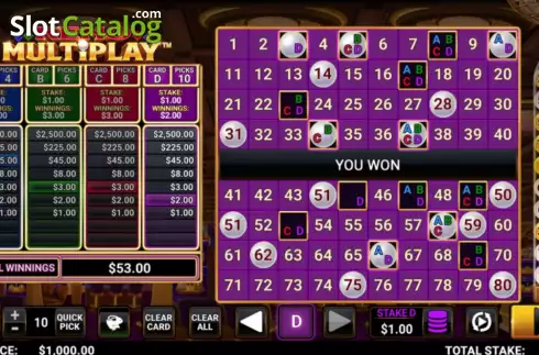 Скрин3. Keno Multiplay слот