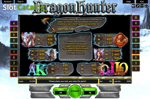 Скрин3. Dragon Hunter (Platin Gaming) слот