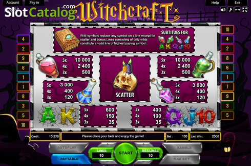 Скрин4. Witchcraft (Platin Gaming) слот