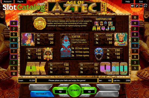 Скрин5. Age of Aztec слот