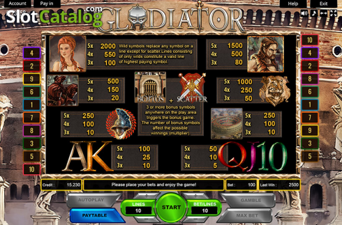 Скрин3. Gladiator (Platin Gaming) слот