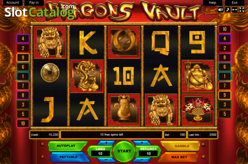 Скрин2. Dragons Vault слот