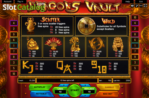 Скрин3. Dragons Vault слот