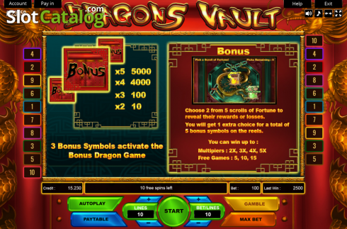Скрин4. Dragons Vault слот