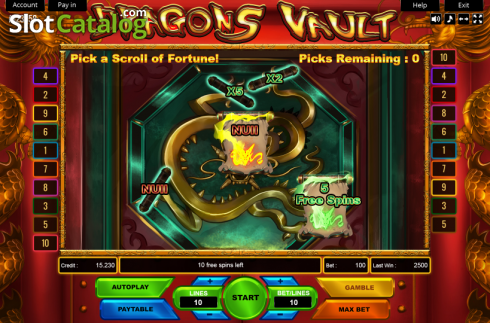 Скрин5. Dragons Vault слот