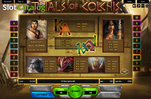 Скрин3. Trials of Colchis слот