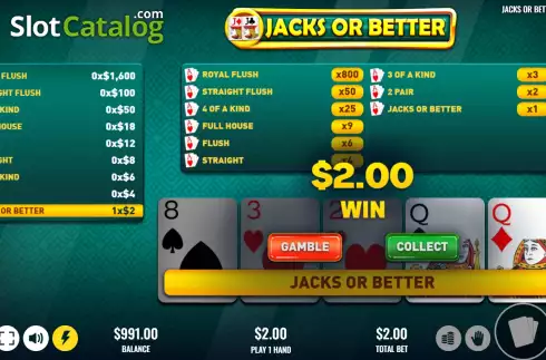 Скрин4. Jacks or Better (Platipus) слот