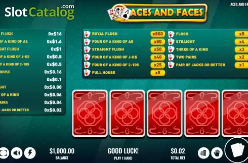 Скрин2. Aces and Faces (Platipus) слот