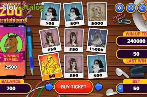 Скрин4. Celebrity Zoo Scratch Card слот