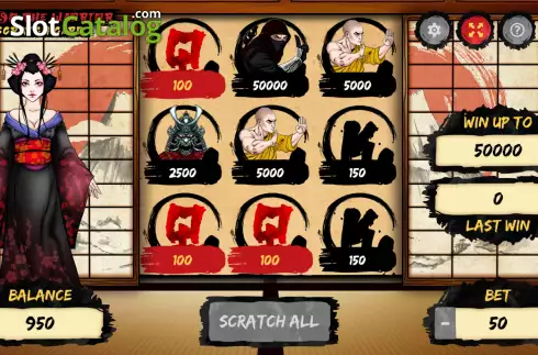 Скрин3. Way of the Warrior Scratchcard слот