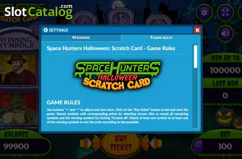 Скрин6. Space Hunters Halloween Scratch Card слот