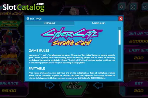 Скрин7. Cyber Catz Scratch Card слот