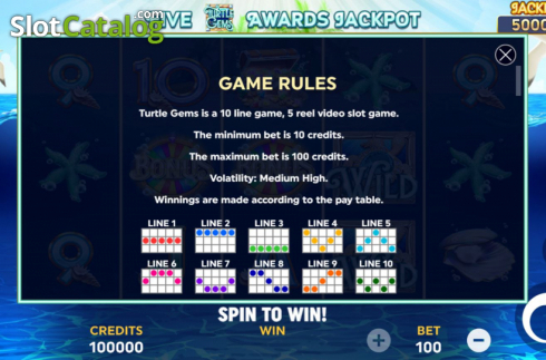 Скрин7. Turtle Gems слот