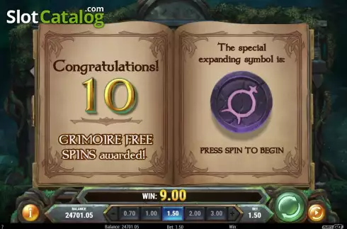 Скрин8. Merlin's Grimoire слот