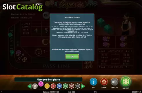 Скрин6. Craps (Play'n Go) слот