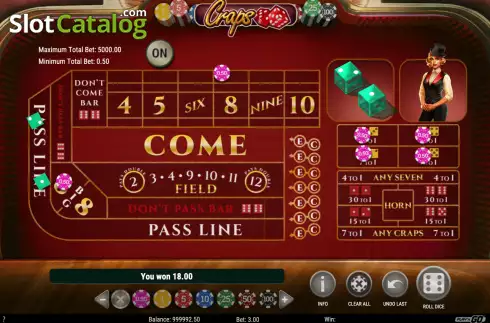 Скрин8. Craps (Play'n Go) слот