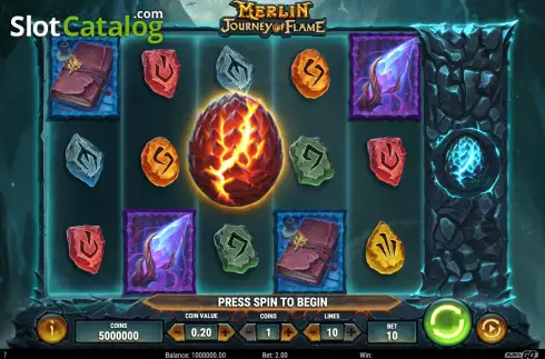 Скрин3. Merlin: Journey of Flame слот