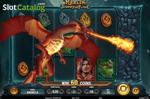 Скрин6. Merlin: Journey of Flame слот